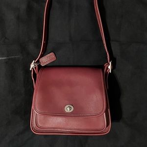 Vintage Coach Leather Crossbody Red Burgundy Maroon Ox Blood